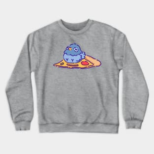Pigeon sitting on a pizza Crewneck Sweatshirt
